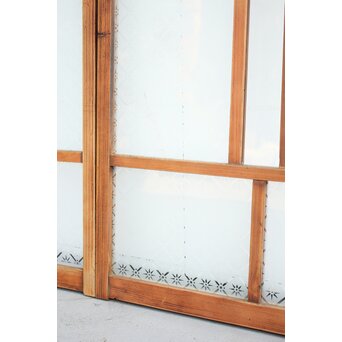 腐食ガラスの中型ガラス戸 4枚1組 GD1106｜骨董店 のびる 古美術 骨董