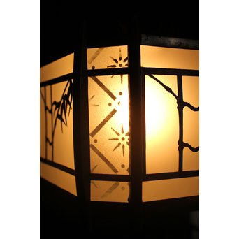 竹模様 多角銅照明　A1850 