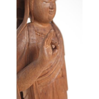 元田月山 観音 仏教美術木彫　X056 