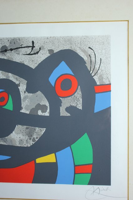 ジョアン・ミロ (Joan Miro）「黄金の羽毛をもつとかげ」pl.5 レゾネ掲載(MAEGHT (1971年) リトグラフ 797） 版画 