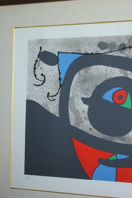 ジョアン・ミロ 黄金の羽を持つトカゲ PL.2 Joan Miró, Le lezard aux plumes d'or Ⅱ リトグラフ  Z048｜骨董店 のびる 古美術 骨董 和風建具 蔵戸 買取のご相談