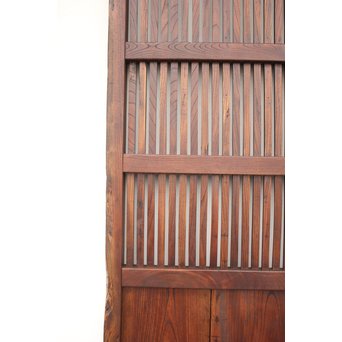 鉄金具の総欅格子蔵戸　W937 