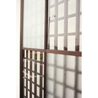 窓付ガラス戸　GD1199 透明と　レトロなガラスが市松模様に配列