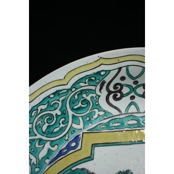 二代 徳田八十吉 九谷村原石 特作 古九谷敬幕飾皿　P145 