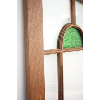 アールデコデザイン緑色ガラス戸　GD1234 
