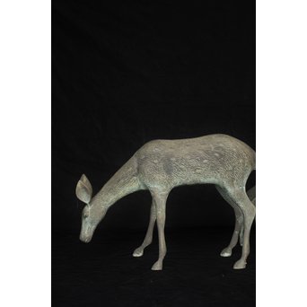 銅製 女鹿 牡鹿置物　M145 