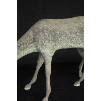 銅製 女鹿 牡鹿置物　M145 