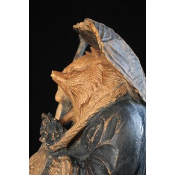 木彫 法衣を纏う狸　X171 