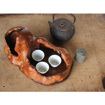 天然木 煎茶盆　X178 