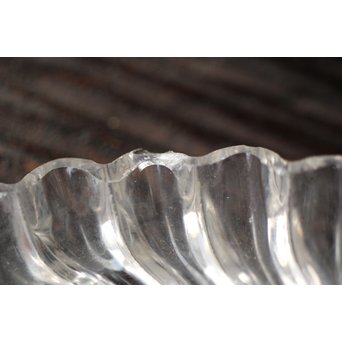 渦巻プレスガラスの茶托/小皿 6枚1組　Y022 