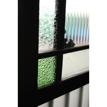 緑色ガラス玄関ガラス戸 2枚1組　GD1277Y 