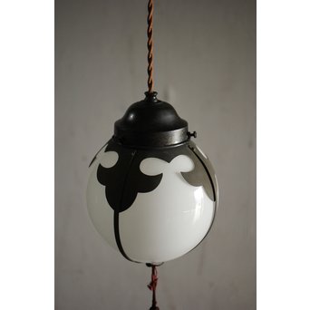 銅化粧の球体照明電笠　A1992 