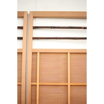 竹ひごと黒柿の夏戸/簀戸 4枚1組　F227 