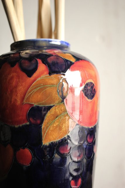 英国アンティーク アールヌーヴォー ムーアクラフト窯 花瓶 - 陶芸
