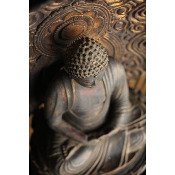 仏教美術 木彫阿弥陀如来坐像　X248 