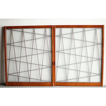 幾何学模様組子の中型建具 2枚1組　GD1309 ガラス面
