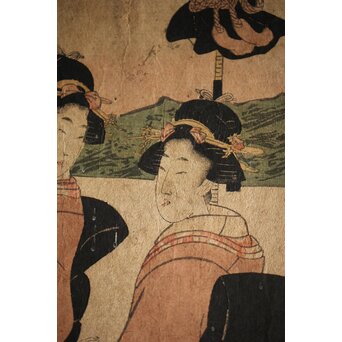 菊川英山 浮世絵木版画3枚　Z235 
