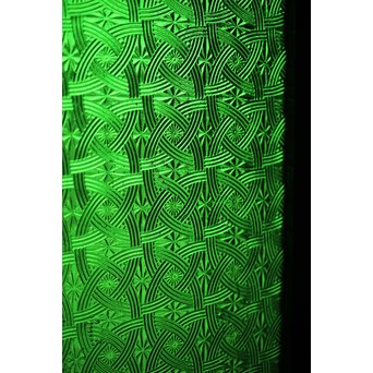 プレスと緑色ガラスの欄間 2枚1組　R0059Y 