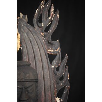 仏教美術 民藝 民仏 木彫不動明王像　X286 