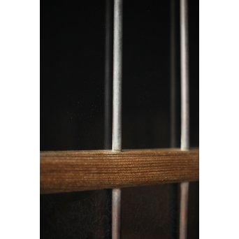 虎斑杢 堅木と銅桟のガラス戸 2枚1組　GD0059Y 