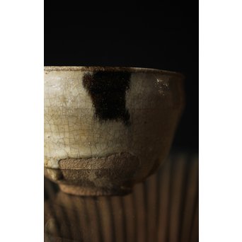 斑唐津 朝鮮唐津系茶碗 藁灰釉　P255 