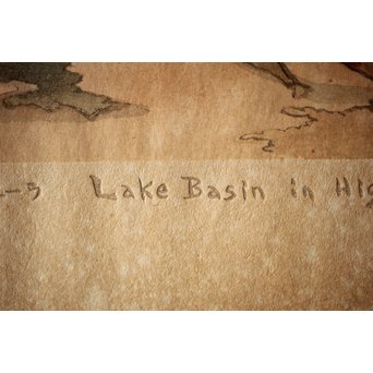 小圃千浦 Chiura Obata 木版画 [山上の湖 米国加洲ハイシエーラ][Lake basin in high Sierra]　Z271 