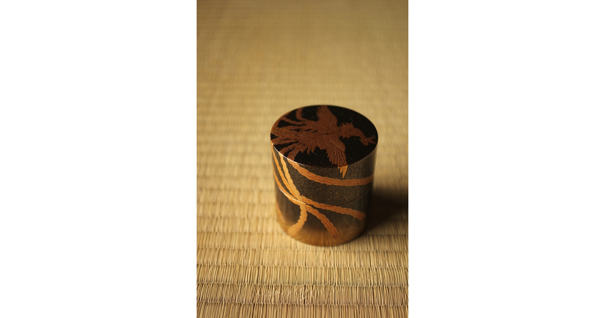 宗勝作 鳳凰蒔絵 中次/棗 Q290｜骨董店 のびる 古美術 骨董 和風