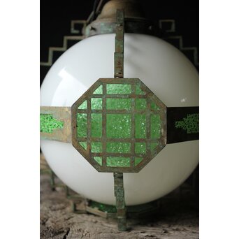 緑色ダイアガラス アールデコ照明　A007 