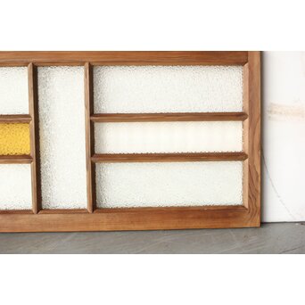多種ガラス 細分割 黄色ガラス欄間 2枚1組　R0202Y 