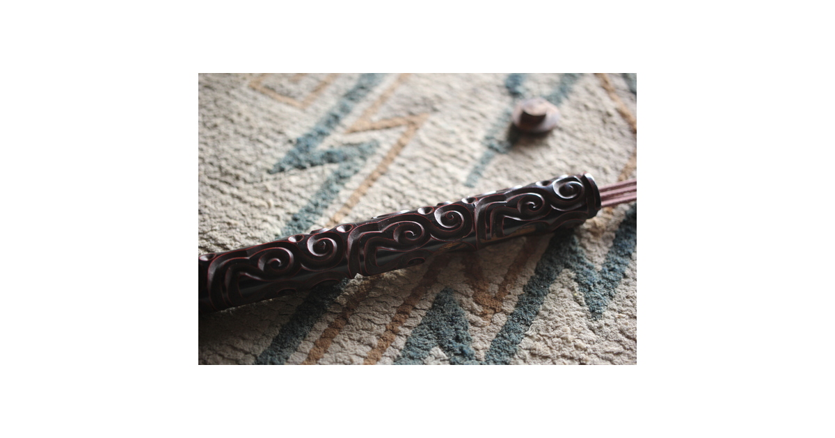 唐物 明代 屈輪/倶利/剔犀/てきさい 如意雲紋香筒 Q314｜骨董店 のびる