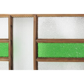 多種ガラス 細分割 緑色ガラス欄間　R0247 