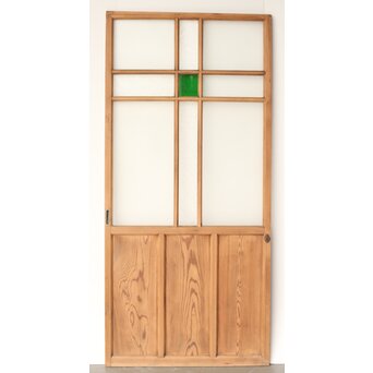 緑色ガラスの白木建具　GD0141 表