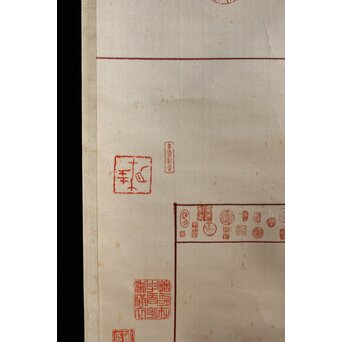 松林桂月 絖本描表装 兎と落款掛軸　Z361 