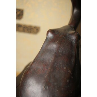 蛙の斑柴銅 薄端/花器　M350 