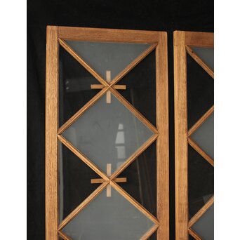 市松模様 菱形デザインガラス欄間 2枚1組　R0283 