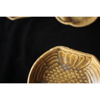 萬古焼 ふくら雀 小皿五客　P395 