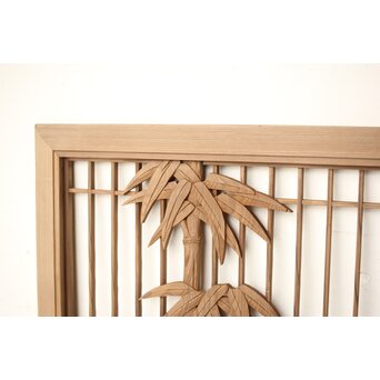 神代杉か 竹と梅の木彫欄間　R0299 
