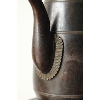 山本自爐 仏教美術 布薩形水瓶意 内鍍金銅水注 共箱　M372 
