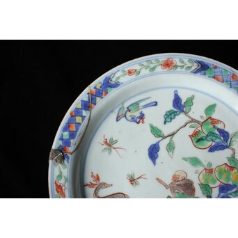 蔵A1272】中国古美術 南京赤絵角皿 五枚 清朝 - 工芸品