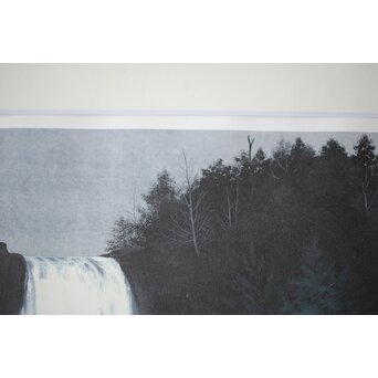 千住博「滝・崖の木」Hiroshi Senju Water fall リトグラフ 額装　Z513 