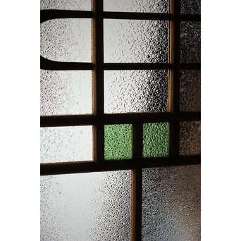 流水文 ダイア緑色ガラス戸　GD0228 