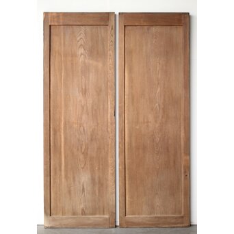 中型欅一枚板門扉一対　W0157