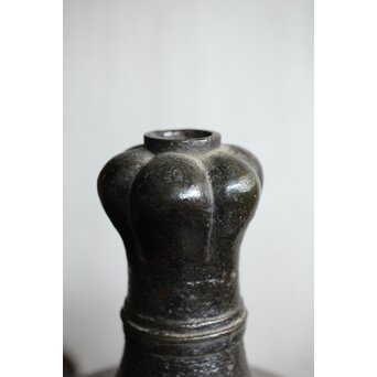 漢 青銅花瓶 / 汉代 青铜蒜头瓶 六花形口長頸壺　M435 