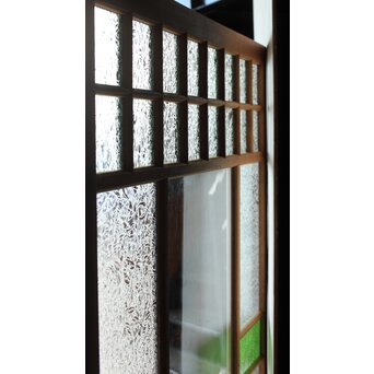 全面レトロガラス建具 4枚1組 GD0265Y｜骨董店 のびる 古美術 骨董 
