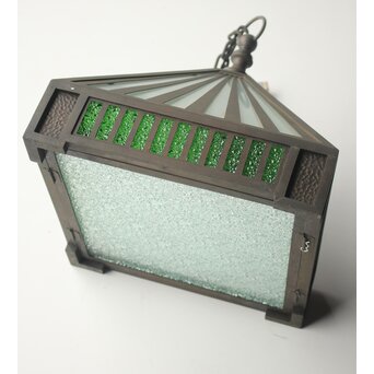 アールデコ ダイア緑色ガラス シャンデリア照明　A0516Y 