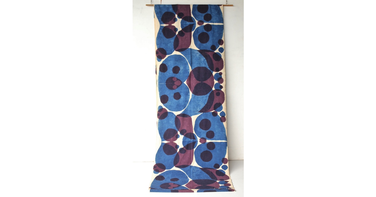 柚木沙弥郎 注染水玉文布 U384｜骨董店 のびる 古美術 骨董 和風建具