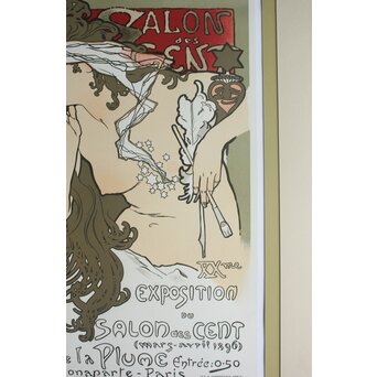 Alphonse Mucha ミュシャ「SALON des CENT」ミュシャ財団認定 リクリエーション版画 リトグラフ　Z706 