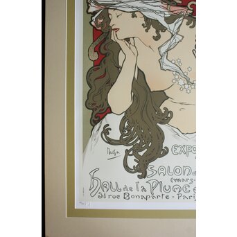 Alphonse Mucha ミュシャ「SALON des CENT」ミュシャ財団認定 リクリエーション版画 リトグラフ　Z706 