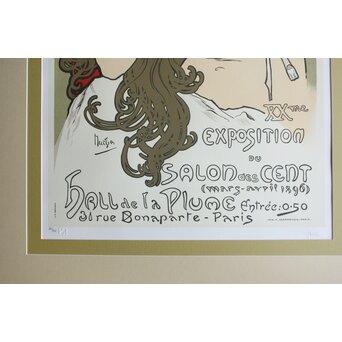 Alphonse Mucha ミュシャ「SALON des CENT」ミュシャ財団認定 リクリエーション版画 リトグラフ　Z706 