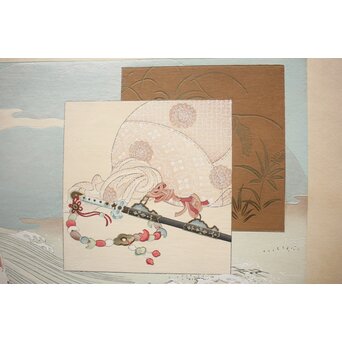 八宝堂/八寶堂 御伽絵 児島玉鳳画 木版画15枚 画帳　Z719 